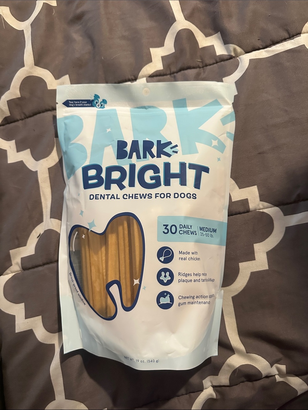 Bark Bright Dental Chews for Dogs - Blue and White